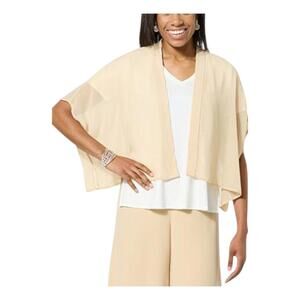 WynneCollection Women's Dolman Sleeve Chiffon Shrug Almond - Regular